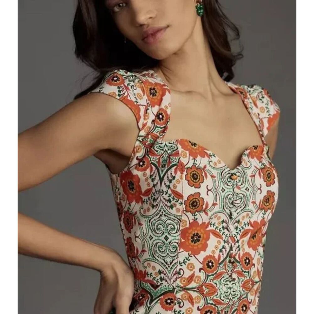 NEW Anthropologie The Cecily Fit & Flare Midi Dress, Women's Size XL